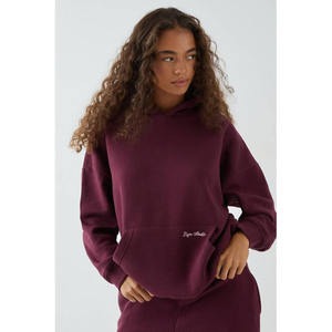 Sudadera con Capucha Personalizada para Mujer, Talla Estadounidense, Informal, para Correr, de Manga Larga, Lisa, Ligera, Holgada, 100% Algodón Felpa - Product Image 1