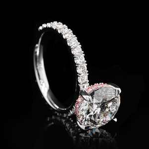 Anillo de Compromiso y Boda de Moissanita Certificada, Anillo de Plata de Ley 925 con Baño de Rodio de Lujo, Anillo de Promesa para Uso Diario, Unisex - Product Image 6