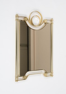 Miroir encadré en laiton Art Déco à fixer au mur, décoration d'appoint pour la maison - Product Image 3
