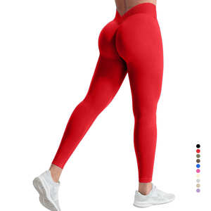 Leggings de Yoga Sólidos con Cintura en V sin Costuras, de Alta Elasticidad, Levanta Glúteos, Transpirables, Pantalones Deportivos Largos para Mujer - Product Image 6