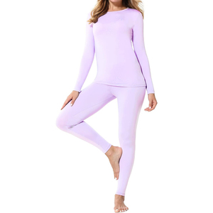 Vente en gros de sous-vêtements thermiques longs pour femmes, antibactériens, épais, ensemble de pyjama, couche de base pour l'hiver et les températures froides - Product Image 1
