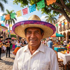 Natural Wicker Grass <b>Braided</b> Sombrero Wide Brim Striped Mexican Hat Unisex Adult for Festival Season - Product Image 6