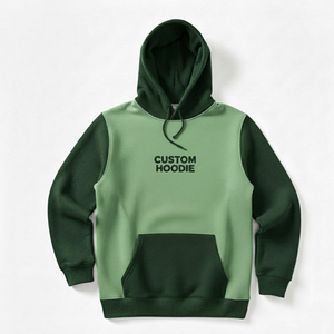 เสื้อฮู้ดดี้ผู้ชายสีดำเบจ คอตตอนเฟรนช์เทอร์รี่ สไตล์ลำลอง สตรีทแวร์ มีกระเป๋าหน้า - Product Image 5