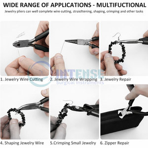6Pcs Stainless Steel Jewelry <b>Pliers</b> <b>Set</b> Jewelry Making Kit for Beading Wire Wrapping DIY Craft Tools OEM Wholesale Supplier - Product Image 3
