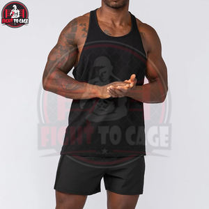 Servicio OEM ODM en un solo color negro sólido. Buen proveedor con logotipo propio. Ropa deportiva con logotipo totalmente personalizado. Camisetas sin mangas para hombre con impresión de logotipo. - Product Image 4