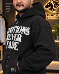 Custom <b>Zip</b> <b>Up</b> Hoodie <b>Men</b> Chenille Letter Streetwear Oversized <b>Fleece</b> Hoodie Kangaroo Pocket Custom Label Heavy Casual Wear OEM - Product Image 5