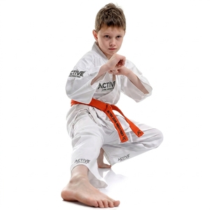 Kimono de karaté pour garçons, 100% coton respirant, coupe classique, blanc, une pièce, vêtements d'arts martiaux pour enfants - Product Image 1