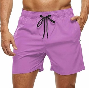 Shorts de Baño para Hombre con Rayas Frontales, Sublimación, Spandex/Poliéster, Secado Rápido, Cintura con Cordón, Largo Medio, Casual - Product Image 5