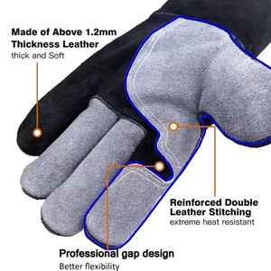 Guantes de seguridad, guantes de trabajo resistentes a cortes, guantes de cuero de vaca - Product Image 2