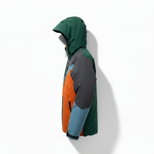 Veste coupe-vent pour homme avec logo personnalisé, imperméable, pour la randonnée en plein air, vêtements de sport, coupe-vent à blocs de couleur, capuche, léger, imperméable - Product Image 3