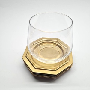 Victorian Scallop Brass <b>Coaster</b> Set Handcrafted Premium <b>Drink</b> <b>Coasters</b> Heat Resistant Table Protector Elegant Home Bar Gift - Product Image 5