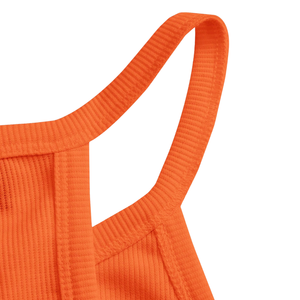 Womens Ribbed Racerback Tank <b>Top</b> Sleeveless Slim Fit Stretch Knit <b>Camisole</b> Casual Summer Soft Breathable Daily Wear Orange - Product Image 4