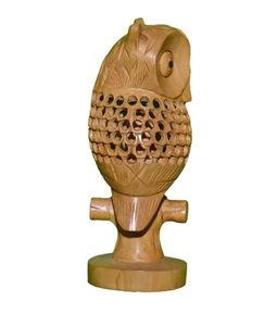 Statue d'hibou en bois sculpté écologique, figurine animale sculptée dans l'ombre, décoration de table moderne pour la maison et le salon - Product Image 2