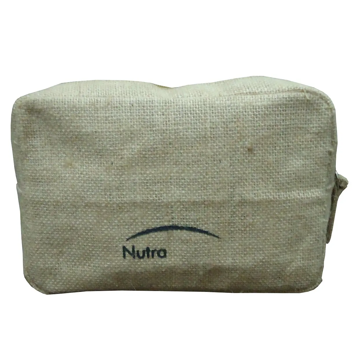 Custom Logo Burlap Toiletry Pouch Make up Zipper Bag Organic Jute Cosmetic Bag With Customized Logo Print