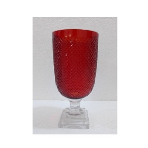 Vase en cristal de couleur rouge pièce maîtresse de table Vase en verre moderne décoratif de mariage - Product Image 1
