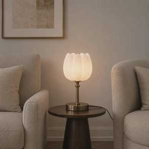 Flower Shape Resin Table Lamp Contemporary Design Indoor Lighting Entryway Decor Modern Home Accent Light - Product Image 5
