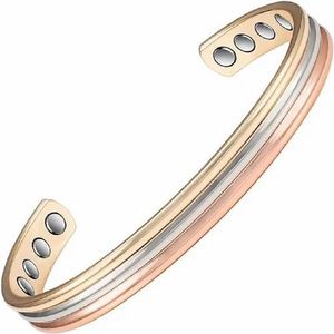 Export Quality Gold Plated <b>Copper</b> Cuff <b>Bracelet</b> Supplier Wholesale Manufacturer Unisex Vintage Magnet Stone Wedding Jewelry - Product Image 3