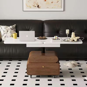 Modern Vintage Multi-Functional Lift-Top Coffee <b>Table</b> with Hidden Storage and Caster Wheels for Living Room Apartment - Product Image 3