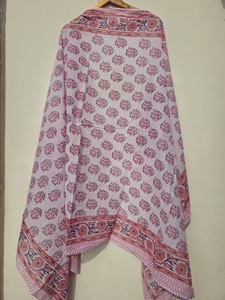 Pink floral booti hand block print cotton <b>sarong</b> pareo Indian Block Print <b>Sarong</b> <b>Sarong</b> Beach <b>Wrap</b> Cotton <b>Sarong</b> Pareo - Product Image 2