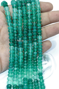 Cuentas facetadas de ónix verde natural de 6.5 mm, 13 pulgadas, peso personalizable para la fabricación de joyas - Product Image 2