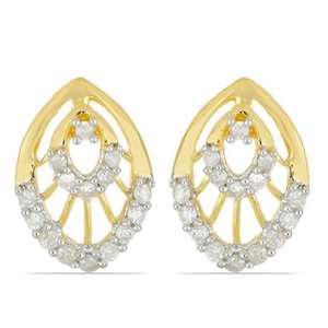 Pendientes Clásicos de Diamantes de Corte Brillante Cultivados en Laboratorio de Alta Calidad, Oro Blanco/Amarillo Sólido de 14K, Unisex, para Uso Diario - Product Image 3