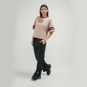 Camiseta de Verano para Mujer OEM 2026 de Alta Calidad, Camiseta Básica Oversize, Cuello Redondo, Manga Corta, Informal, para Hombre y Mujer - Product Image 3