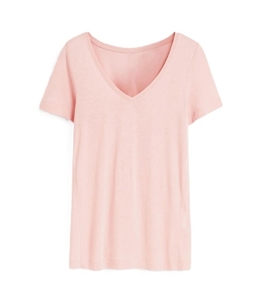 <b>Women</b> <b>V</b> <b>Neck</b> Loose Fit <b>T</b>-<b>Shirt</b> Solid Color Spandex Polyester Casual Top Spring Summer Wear Breathable Custom Logo - Product Image 2