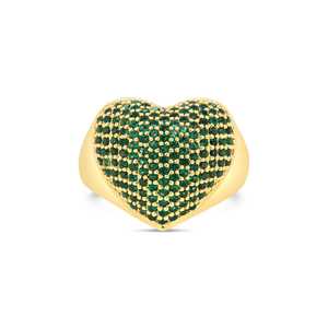 Nuevo Anillo de Joyería Fina de Oro Sólido de 18k con Diseño Personalizado, Corte Brillante Redondo Natural de 3.0 Quilates, Granate Tsavorite Verde en Forma de Corazón para Ella - Product Image 1
