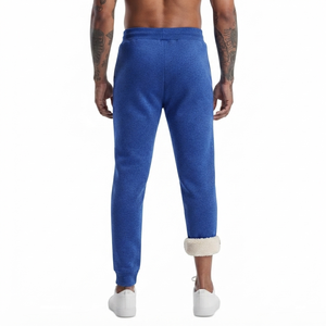Wholesale Custom Men Lightweight Sherpa Fleece Lined Spring Warm Athletic Sweatpants Drawstring Waistband Slim Fit Anti-Pilling - Product Image 2