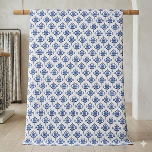 Robe pour filles et garçons en coton 100% biologique, tissé peigné, léger, respirant, absorbant l'humidité, imprimé floral blanc - Product Image 1