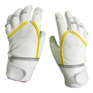 New Arrival <b>Leather</b> Baseball Batting Gloves Non-Slip Breathable Durable Ambidextrous Hook Loop Closure Long <b>Cuff</b> Long Lasting - Product Image 1