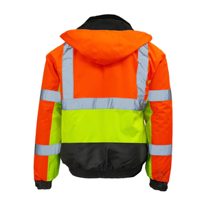 Zipper Closure Factory Price Polyester Knitted Fabric 320g High Visibility Customized Safety Jacket - Product Image 2