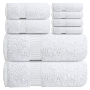 Ensemble de 4 serviettes de toilette en microfibre corail tissée en polyester, écologiques, de qualité supérieure, pour hôtel, spa, maison, salle de bain, douces - Product Image 6