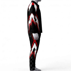 Survêtement pour homme noir, rouge et blanc avec impression par sublimation, manches longues, demi-zip, pantalon de jogging sportif avec poches latérales, vêtements d'automne - Product Image 4