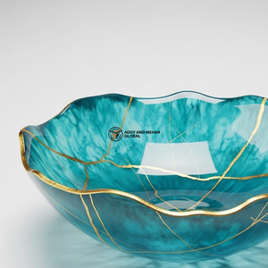 ชามเสิร์ฟตกแต่งรูปทรงคลื่นหลากสี ไล่เฉดสีส้ม ชมพู ม่วง ของตกแต่งศิลปะสมัยใหม่ ชามใส่ผลไม้ ขนมขบเคี้ยว - Product Image 6