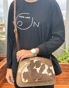 กระเป๋าสะพายคาดลำตัวหนังวัวแท้สำหรับผู้หญิง, ใหม่สไตล์ตะวันตกที่มีสไตล์โบฮีเมียน - Product Image 3