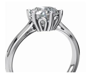 Bague solitaire Tomyris avec diamant de laboratoire taille ronde en or jaune, rose ou blanc 9kt, 14kt ou 18kt, 0,30 carat, bijoux durables - Product Image 4