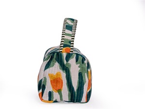 Niharo - Bolsa de Cosméticos Acolchada de Algodón con Diseño Floral Tulipán para Mujer, Neceser de Viaje, Bolsa de Aseo con Cremallera y Correa para Muñeca, Personalizable al por Mayor - Product Image 3