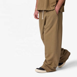 Pantalones Jogger Casuales de Corte Regular para Hombre, 100% Algodón de Alta Calidad, Pierna Ancha, Ligeros, Cintura Elástica, Resistentes al Viento y Transpirables - Product Image 1