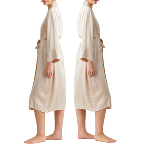 Factory Custom Satin Women's Long Robe Set Luxury Summer <b>Bridal</b> Night Dress Femme Solid Silk Robe for Spring 2026 - Product Image 3