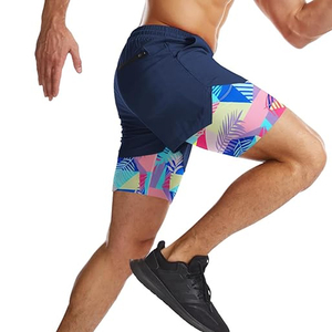 Pantalones Cortos Deportivos 2 en 1 para Hombre, con Forro de Compresión, para Correr y Entrenar, con Bolsillo para Teléfono, Proveedor OEM de Alta Calidad - Product Image 6