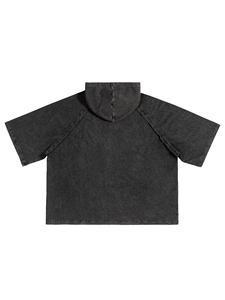 Camiseta de Mezclilla Oversize para Hombre, Manga Corta, Color Sólido, Estilo Urbano, Tejido de Algodón Transpirable, Anti-Pilling, 240g - Product Image 4