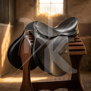 Silla de doma de cuero genuino de la mejor calidad con estructura de madera, cómoda y duradera. Productos de equitación inglesa de la India. - Product Image 6