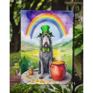 Scottish Deerhound St Patrick's Day Garden Flag Boîte aux lettres multicolore Bannière décorative de cour pour Patio Artwork Lits de fleurs Petit - Product Image 3