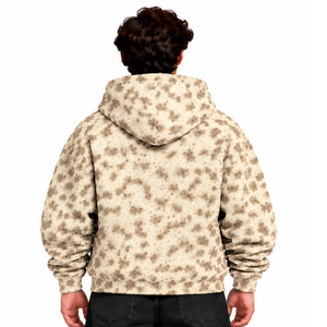 Sweat-shirt à capuche oversize imprimé léopard neutre, style streetwear, en molleton épais avec cordon de serrage et poche kangourou, haut décontracté - Product Image 2