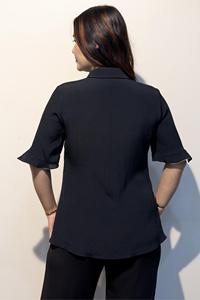 GEORGIA เสื้อเชิ้ตผ้าเครปสีดำสำหรับผู้หญิง ดีไซน์พรีเมียมและหรูหรา ซื้อโดยตรงจากซัพพลายเออร์ - Product Image 3