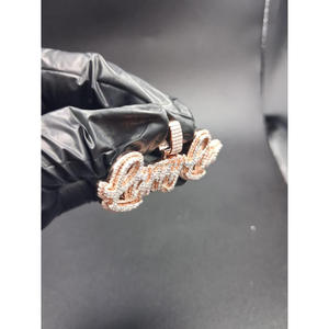 Luxury 925 Silver <b>Name</b> Necklace Iced Out Pendant Hip Hop Bling Moissanite Diamond <b>Chain</b> For Men Women Gift - Product Image 1