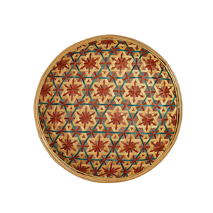 Panier de rangement rond en bambou multicolore tissé à la main avec couvercle, motif étoile hexagonale, organisateur décoratif, vente en gros - Product Image 6