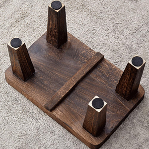 Escabeau en bois avec pieds en caoutchouc antidérapants, marchepied en bois massif, échelle portable pour la cuisine, la salle de bain, la chambre à coucher - Product Image 6
