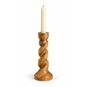 Portavelas Espiral de Madera de Mango Hecho a Mano al por Mayor |   Moradabad - Product Image 1